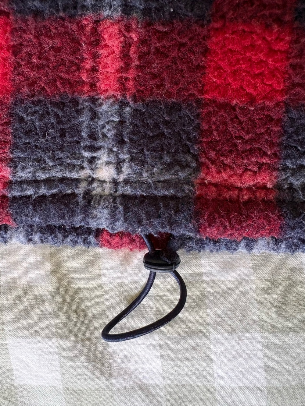 American Eagle Plaid Fleece Quarter-Zip — Red + Navy - Picture 4 of 4